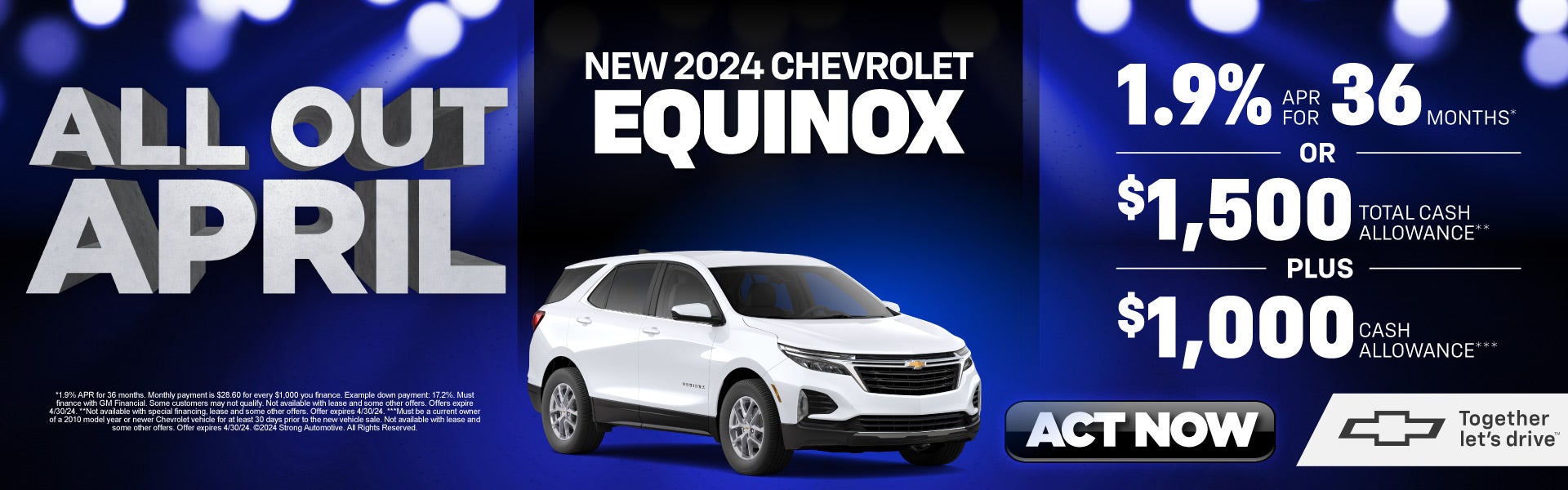 2024 chevy equinox 1.9% apr for 36 mos. act now