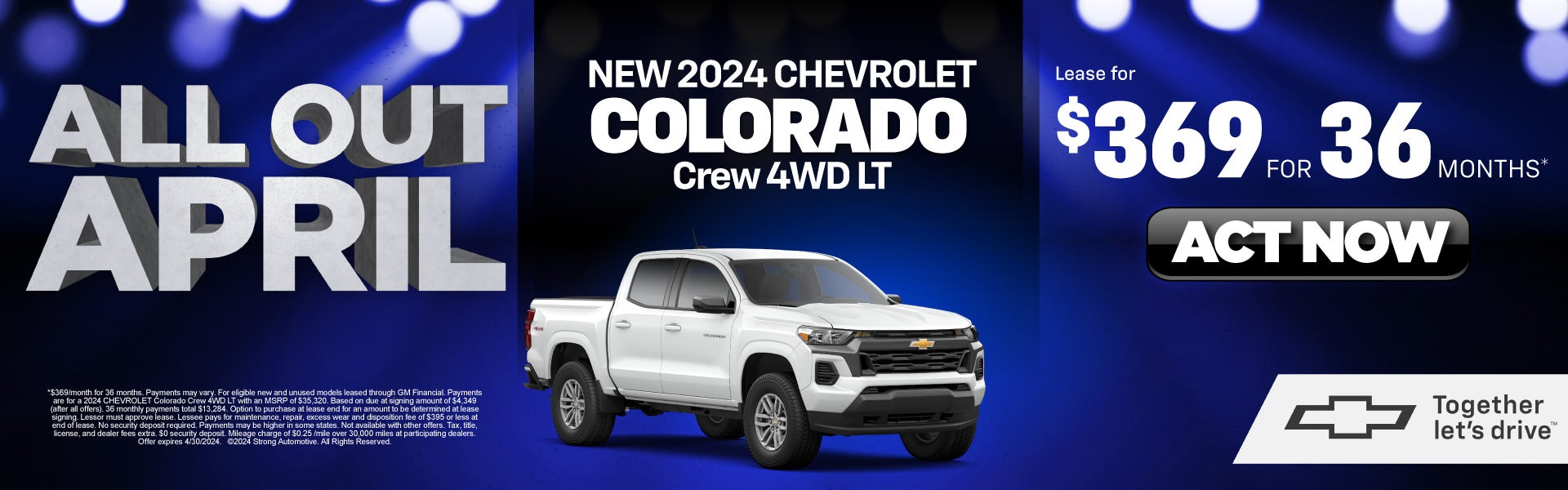 2024 chevy colorado lease for $369 for 36 mos. act now