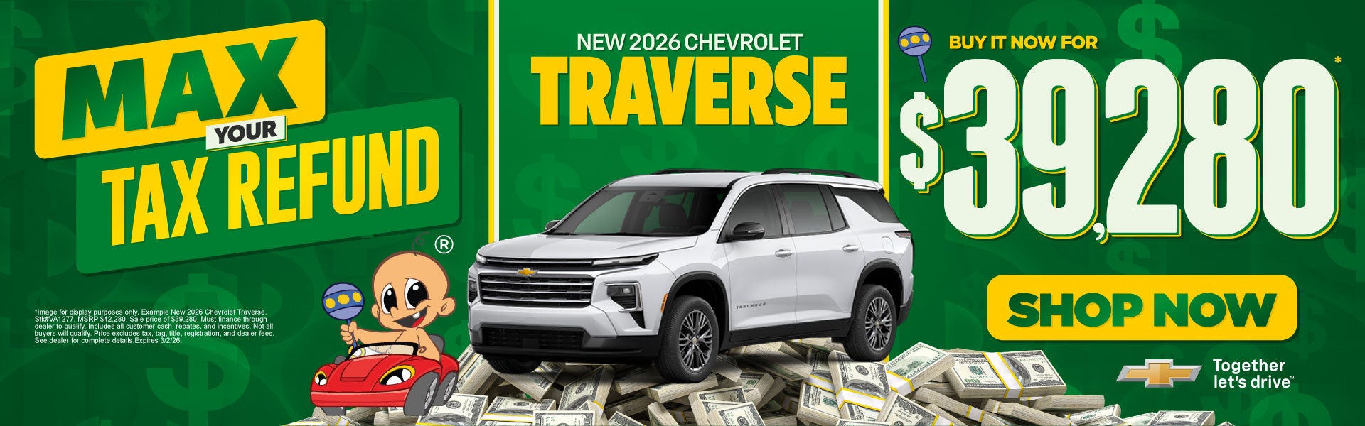 NEW 2026 Chevrolet Traverse	Buy It Now $39,280*