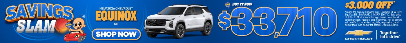 NEW 2026 Equinox RS "BUY IT NOW $33,710* $3,000 OFF"