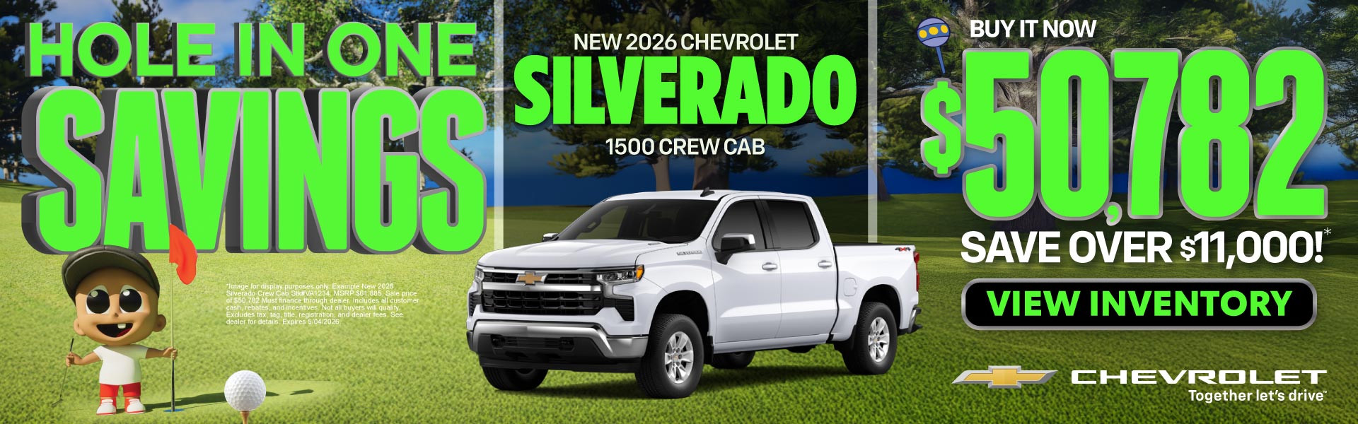 NEW 2026 Silverado 1500 CREW CAB	"Buy It Now for $50,782 SAV