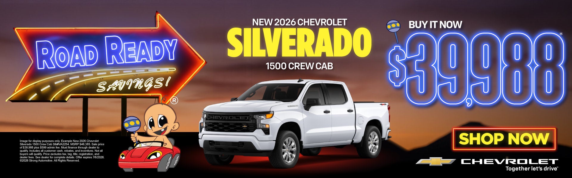 NEW 2026 CHEVROLET SILVERADO 1500 CREW CAB	Buy It Now $39,98