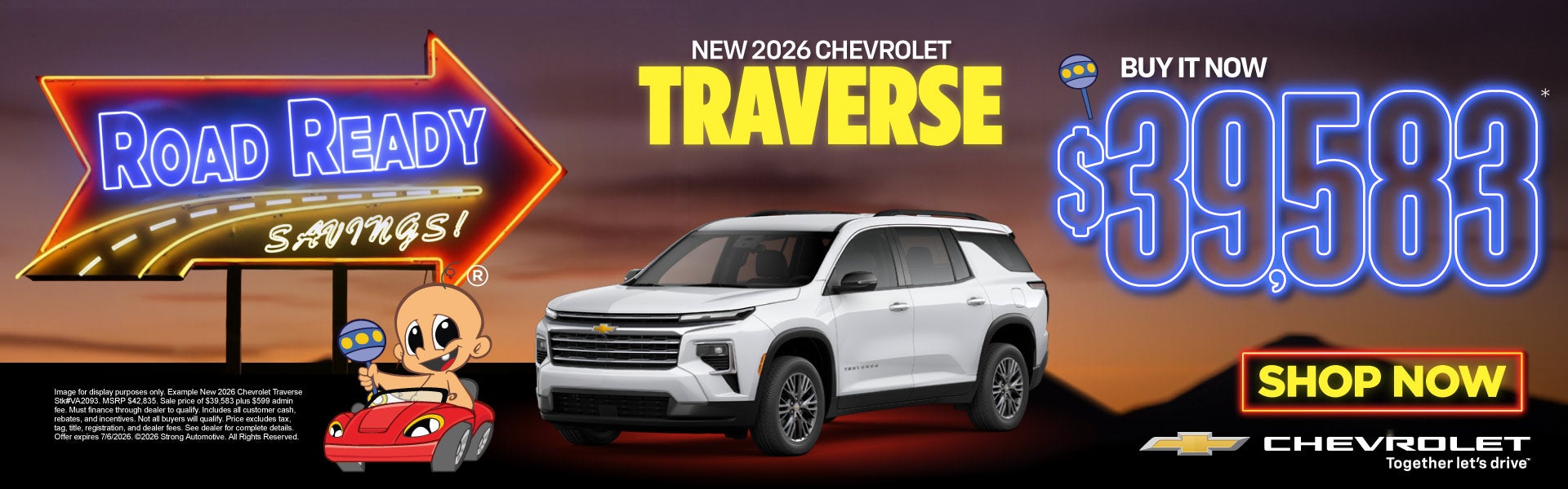 NEW 2026 CHEVROLET TRAVERSE	Buy It Now $39,583*