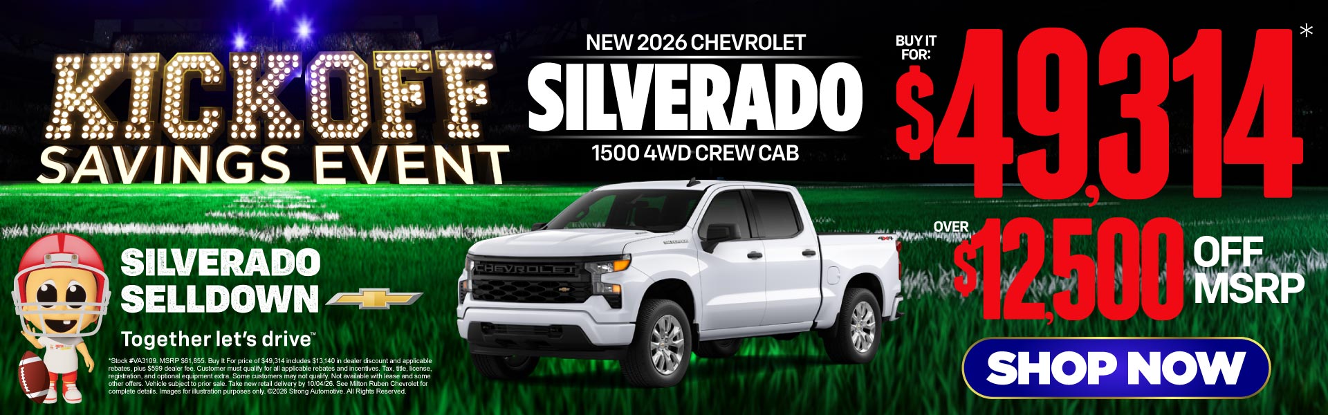 NEW 2026 CHEVROLET SILVERADO 1500 4WD CREW CAB	"BUY IT FOR $