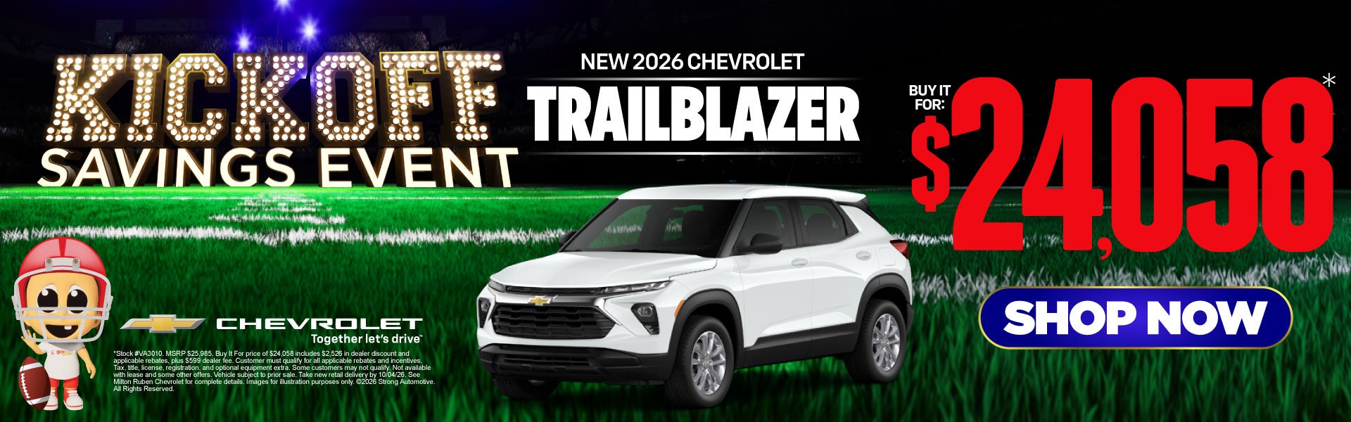 NEW 2026 CHEVROLET TRAILBLAZER	BUY IT FOR $24,058*