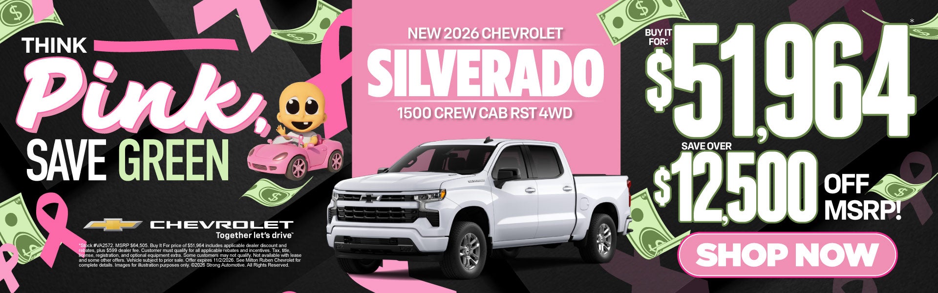 NEW 2026 CHEVROLET SILVERADO 1500 CREW CAB RST 4WD	"BUY IT F