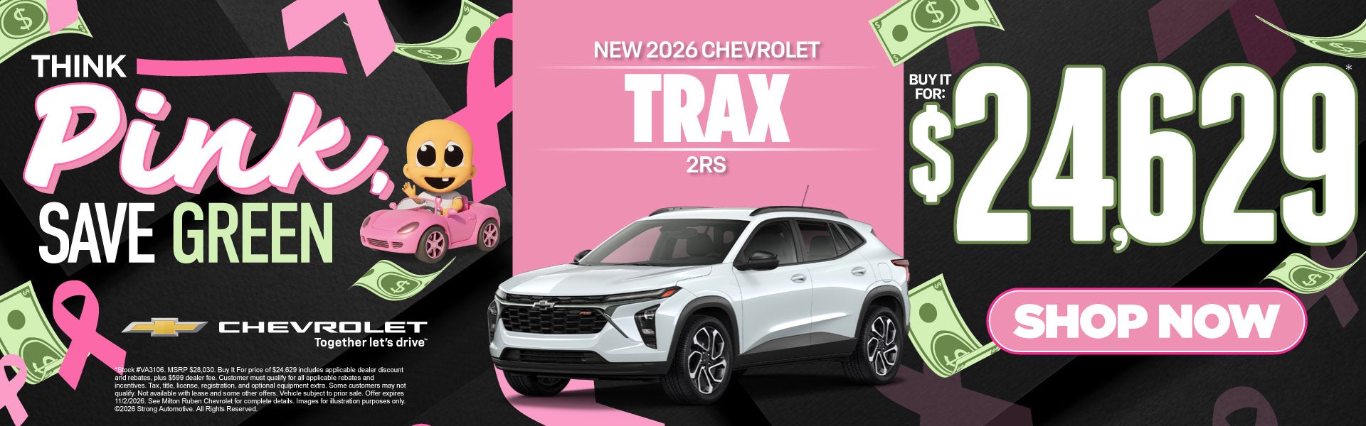 NEW 2026 CHEVROLET TRAX 2RS	BUY IT FOR $24,629*