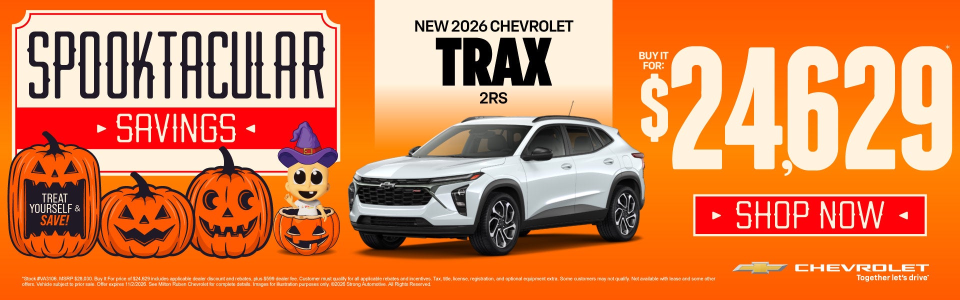 NEW 2026 CHEVROLET TRAX 2RS	BUY IT FOR $24,629*