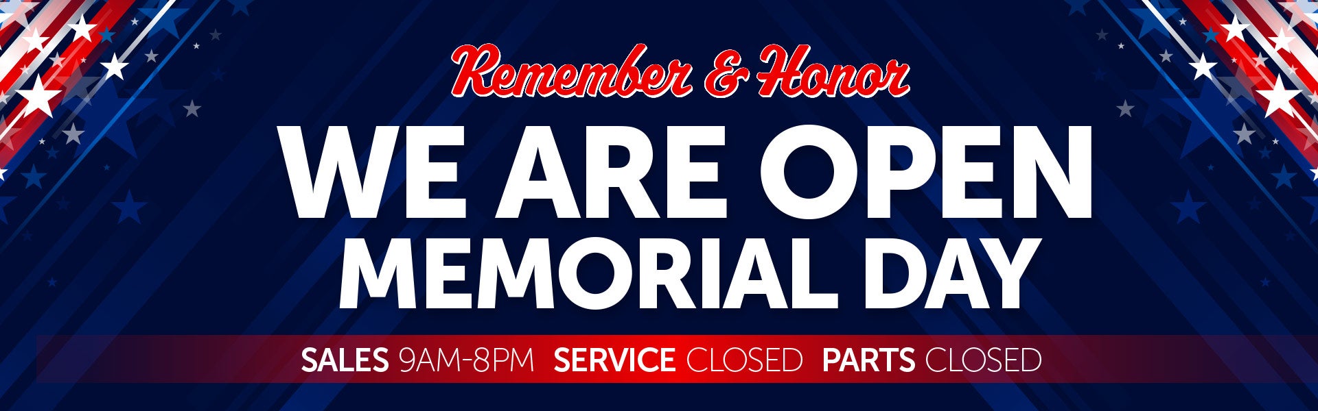 we are open memorial day